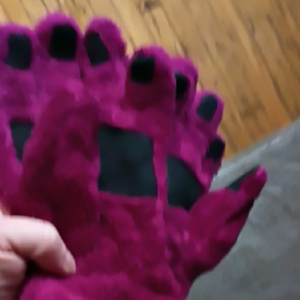 The North Face Magenta and Black Fleece Gloves